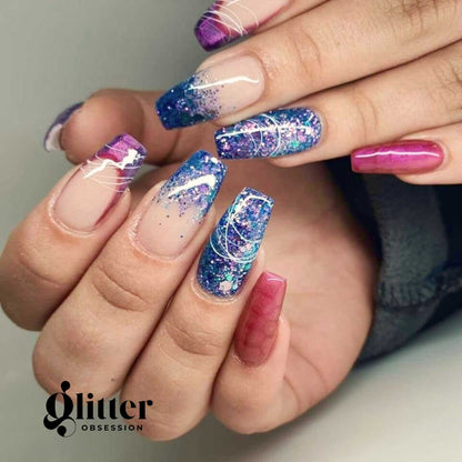 Galaxy Mix #208 Dark Pink/ Turquoise